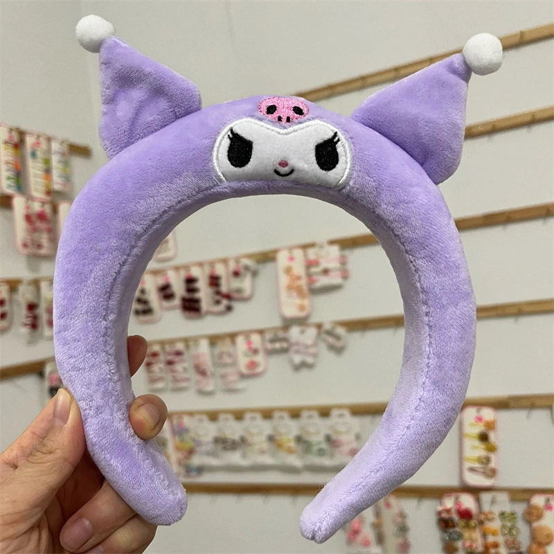 Ruunjoy Sanrio Otoño e Invierno Sanrio Hairband Yugui Peluche aro de la cabeza de perro de pelo diadema de establecer una horquilla lavarse la cara maquillaje tocados