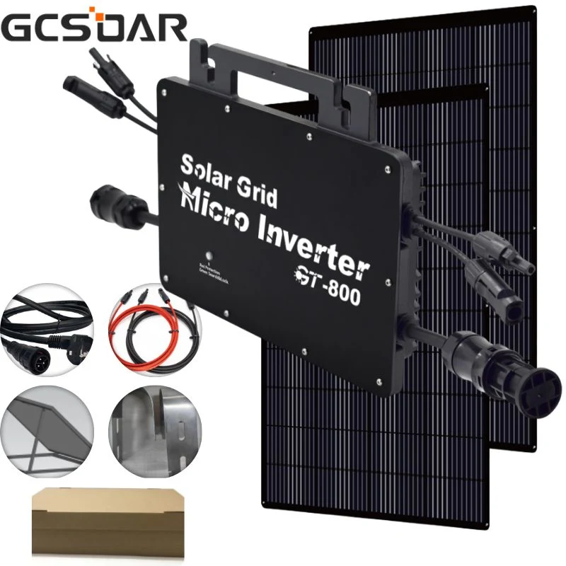 Gcsar usine Prix Accueil onduleur alimentation comprend panneaux solaires, supports, micro-inverseurs et accessoires