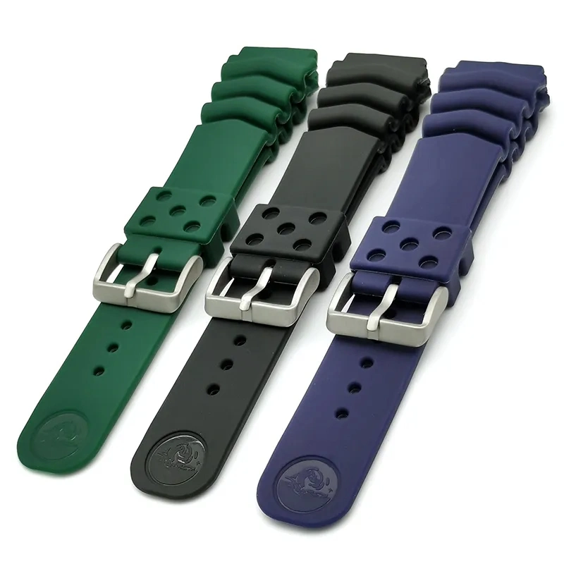 Customized Fluorescent Shiny Trendy Non-Slip Waterproof Silicone Strap with Breathable Holes