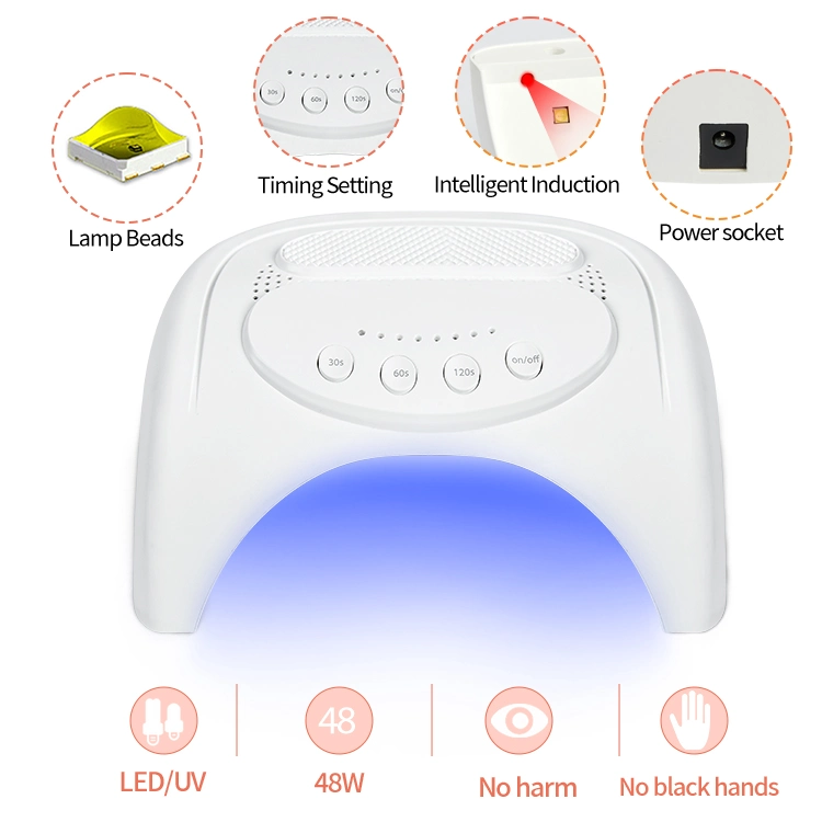 48W LED de calor UV Nail Secador Diseño lámpara de Nail Caja fuerte Luz UV de sol