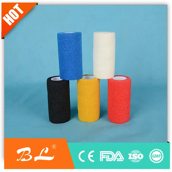 Fabricant chinois non tissé auto-adhésif animal cohésif élastique de couleur Bandage vétérinaire ce homologué ISO par la FDA