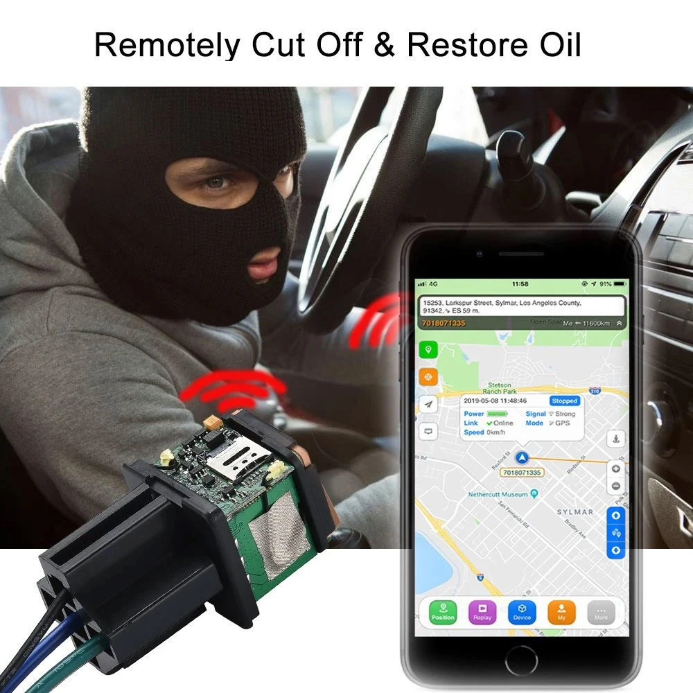 Anti-Lost Vehicle Tracker Relay GPS Tracker Cut off Kraftstoff versteckt Design Car GPS Locator Echtzeit-Tracking