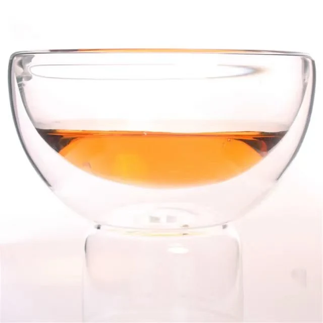 Fancy Custom Clear Hand Blown Novelty 130ml 200ml Wide Mouth Design Glass Ice Cream Bowl Cups