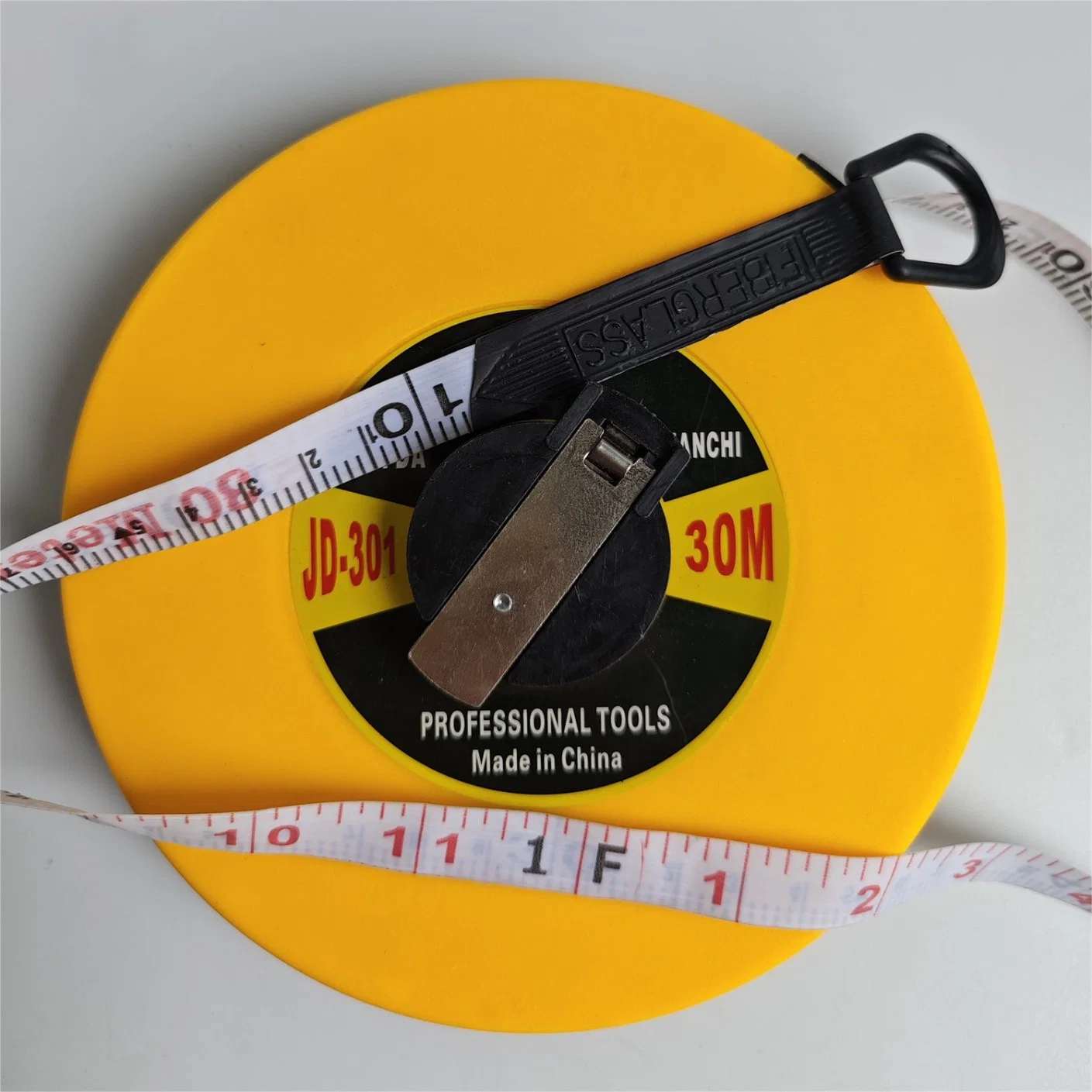 30m Open Long Tape Measure Einziehbares wasserdichtes Fiberglas Lineal manuell Messwerkzeug