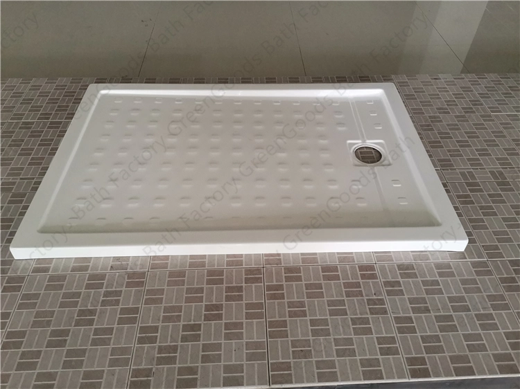 CE Corner Drain Quadrant Shower Tray Base in White with Drain