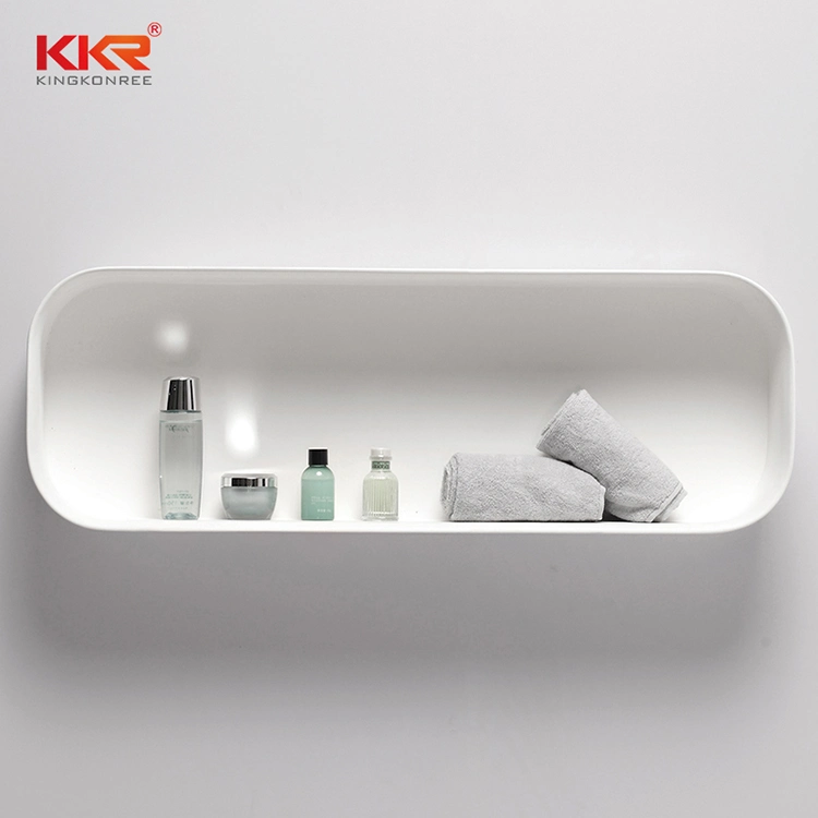 Solid Surface Material Wall Mounted Bathroom Corner Shelf