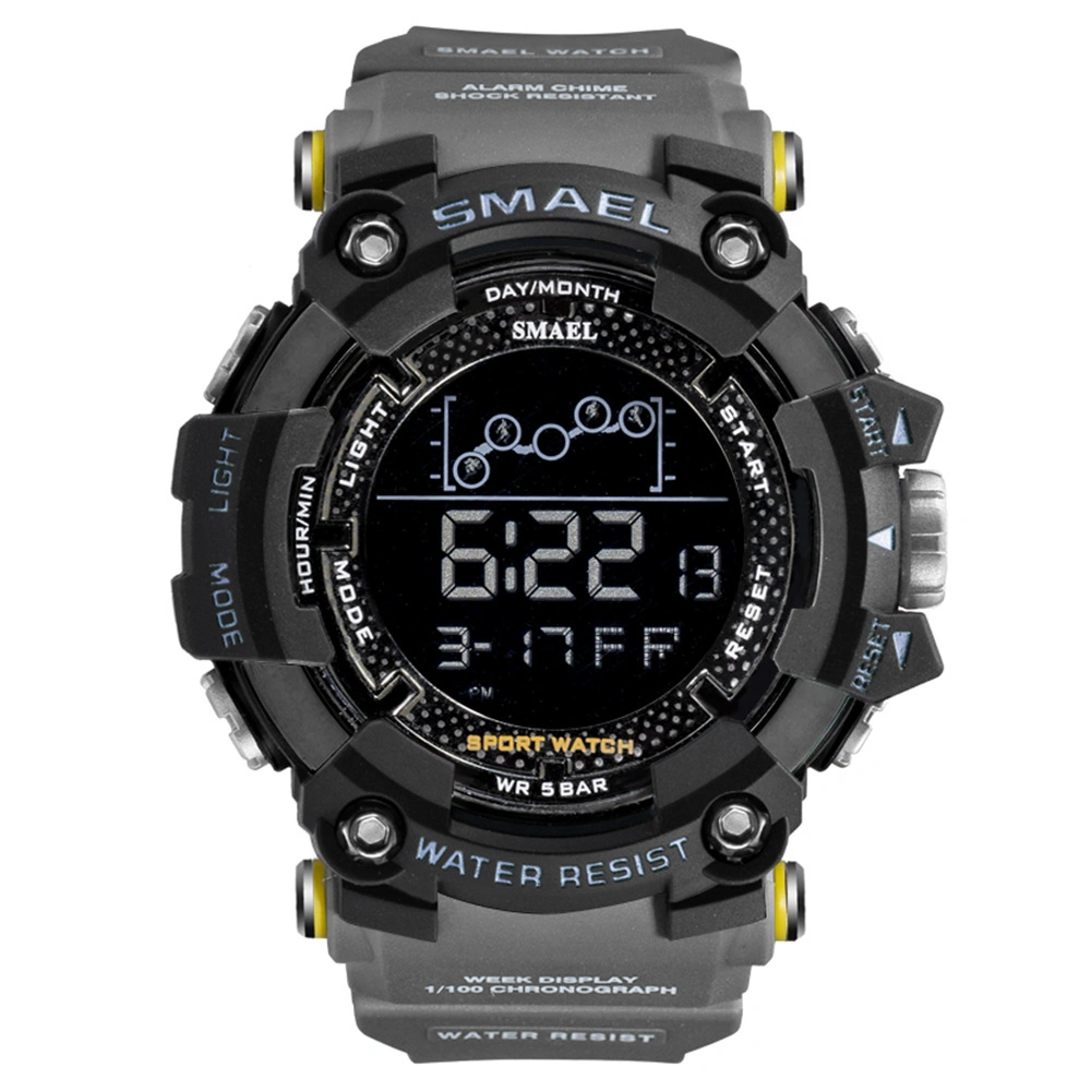 Sports Digital Watches Men's Multifunctional Alarm Waterproof Electronic Gift Watches Wholesale/Supplier Black