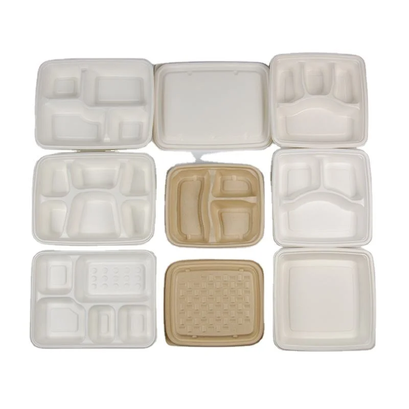 Biodegradable Square Eco-Friendly Compostable Pulp Food Plates Tray