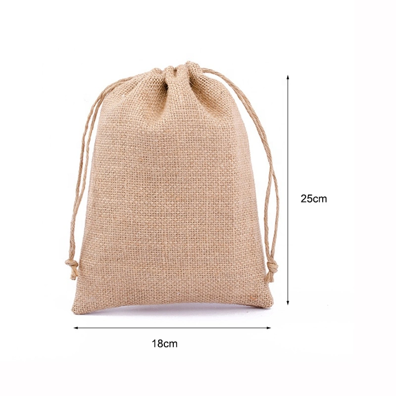 Wholesale/Supplier Eco Friendly Jute Sacks Drawstring Hemp Bag Burlap Gift Bags