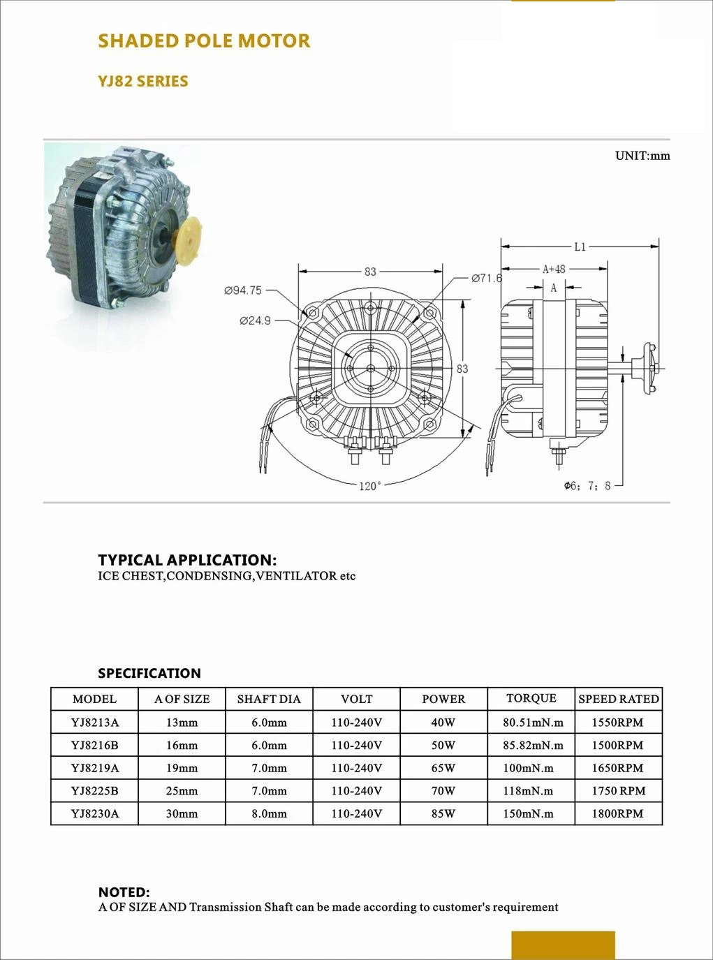 Electrical Elco Motor 5/10/16/18/25W for Condenser and Evaporator/Evaporative Cooler Fans/Green House/Air Curtains/Machine Cooling Fan