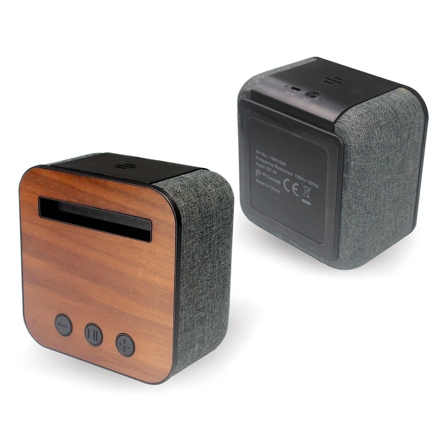 Phone Holder Wireless Bluetooth Fabric Wood Speaker