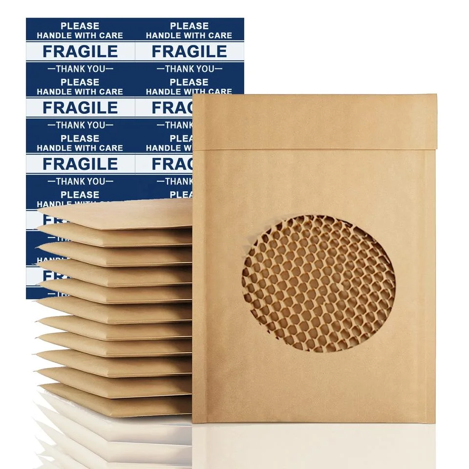 100% Biodegradable Mailer Mailing Bags Padded Paper Cushion Honeycomb Kraft Paper Bag