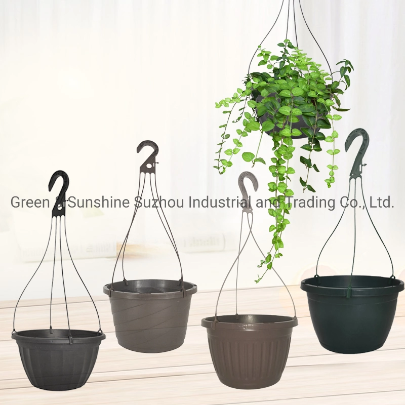 High Quality Home Decoration Wholesale Popular 10" Economy Hanging Basket with Hanger Plastic Flower Pot Plant Pot Garden Planter