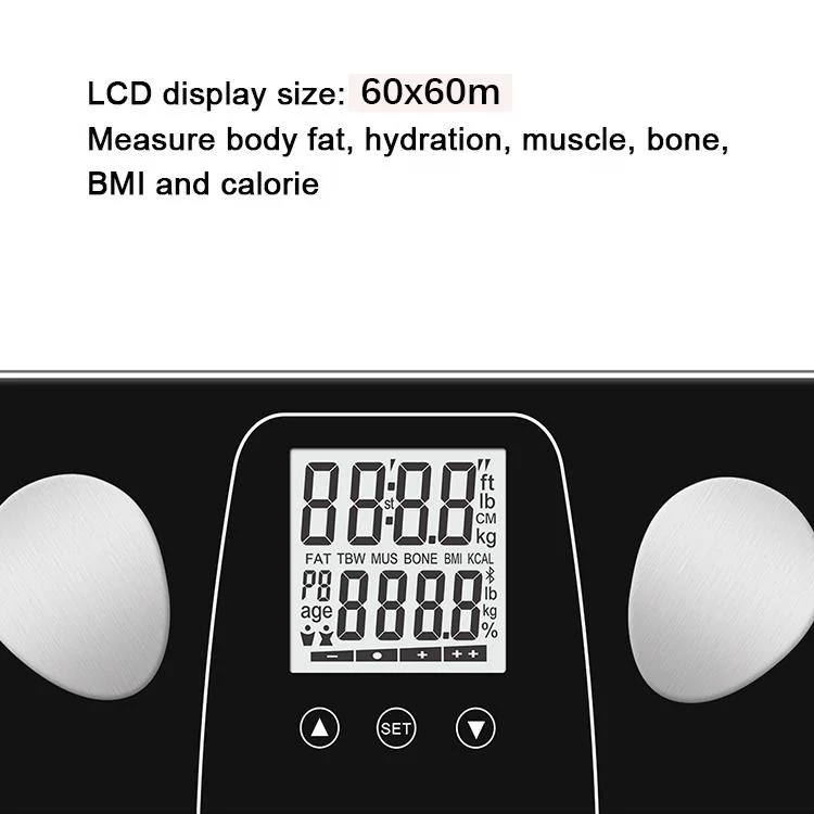 Zehn Personen Memory Body Fat Scale LCD-Display Badezimmer Körper Skalierung