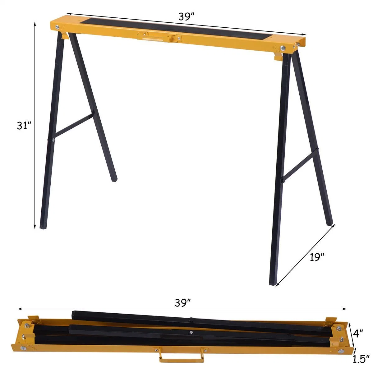 Adjustable Steel Mitre Saw Stand Metal Folding Chainsaw Worktable Saw Horse