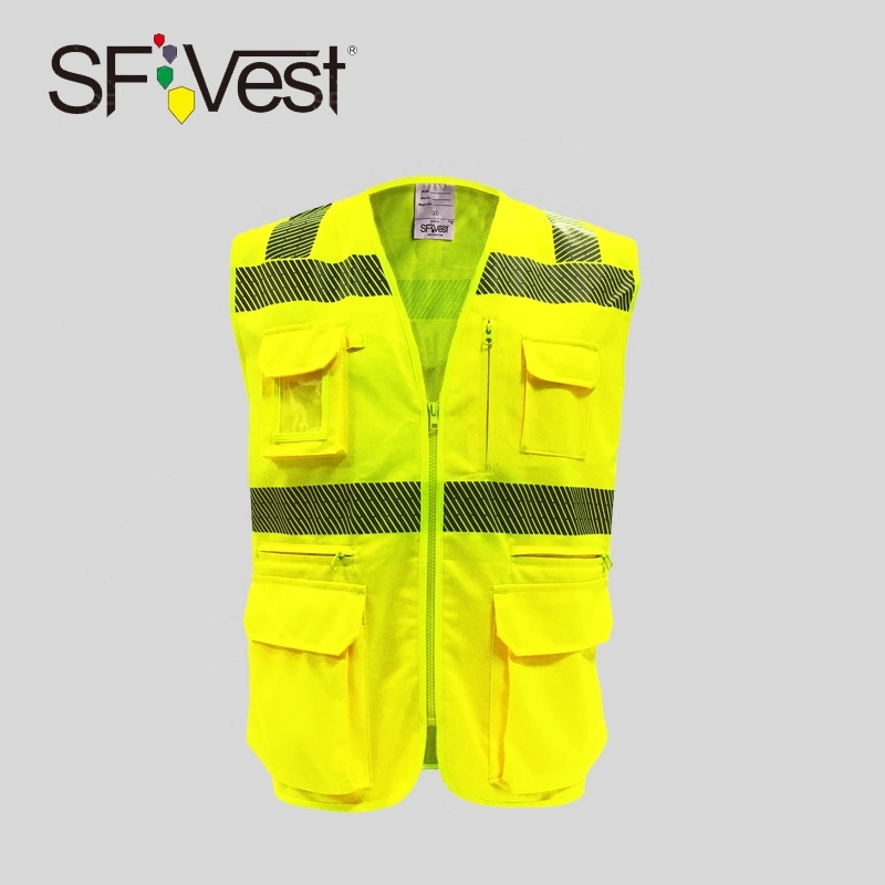 Work Vest Reflective Safety Uniform Apparel with Durable Pockets