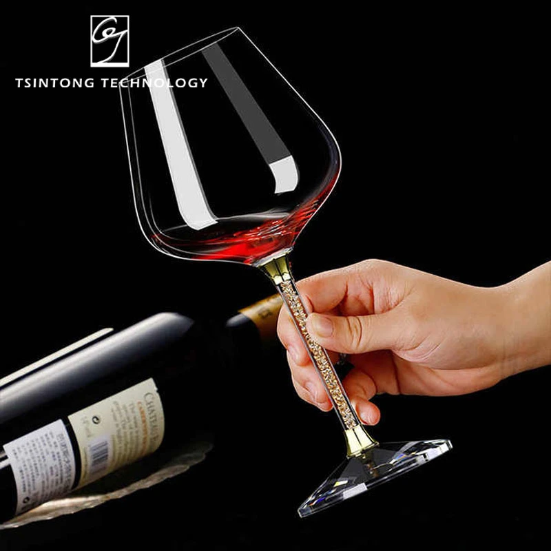 Best Sale Creative Four Wine Glass Wine Flagon Handmade Home Bar Drinkware Glass Goblet Sake Set Gift Box Packaging