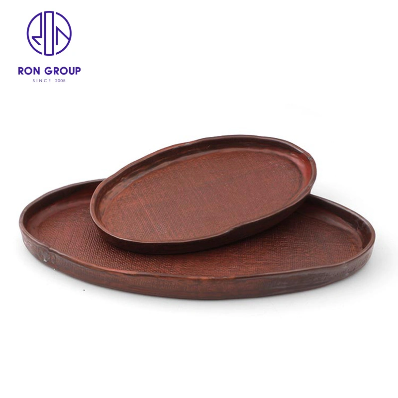 Precio al por mayor Hotel Ceramic Cena Oval Plato 9,2''/13,3'' Terracotta Plato