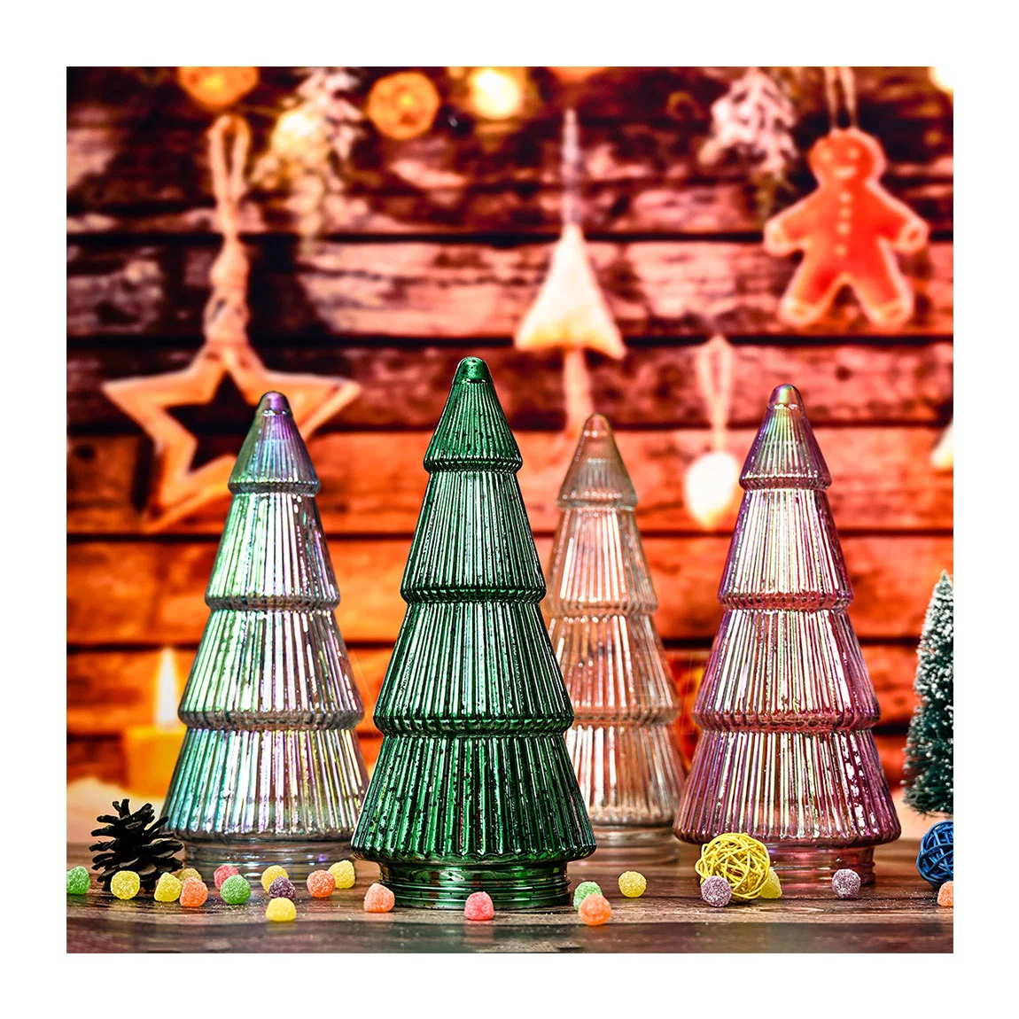 High quality/High cost performance  Glass Christmas Tree Ornaments LED Light for Christmas Decoration Supplies