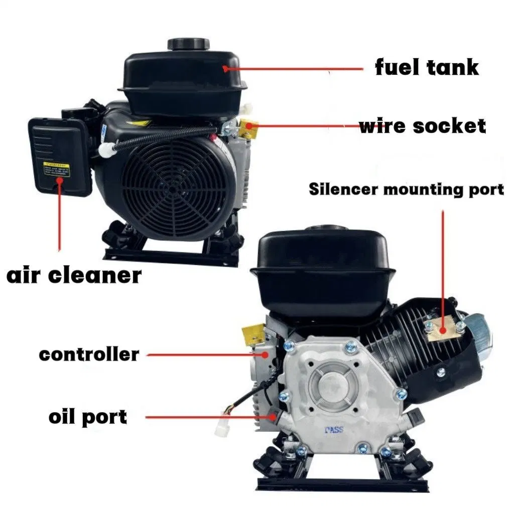 Vehículo eléctrico Cargador de batería Triciclo Mileage extender 72V 60V 48V Extensor de rango del generador de gasolina DC