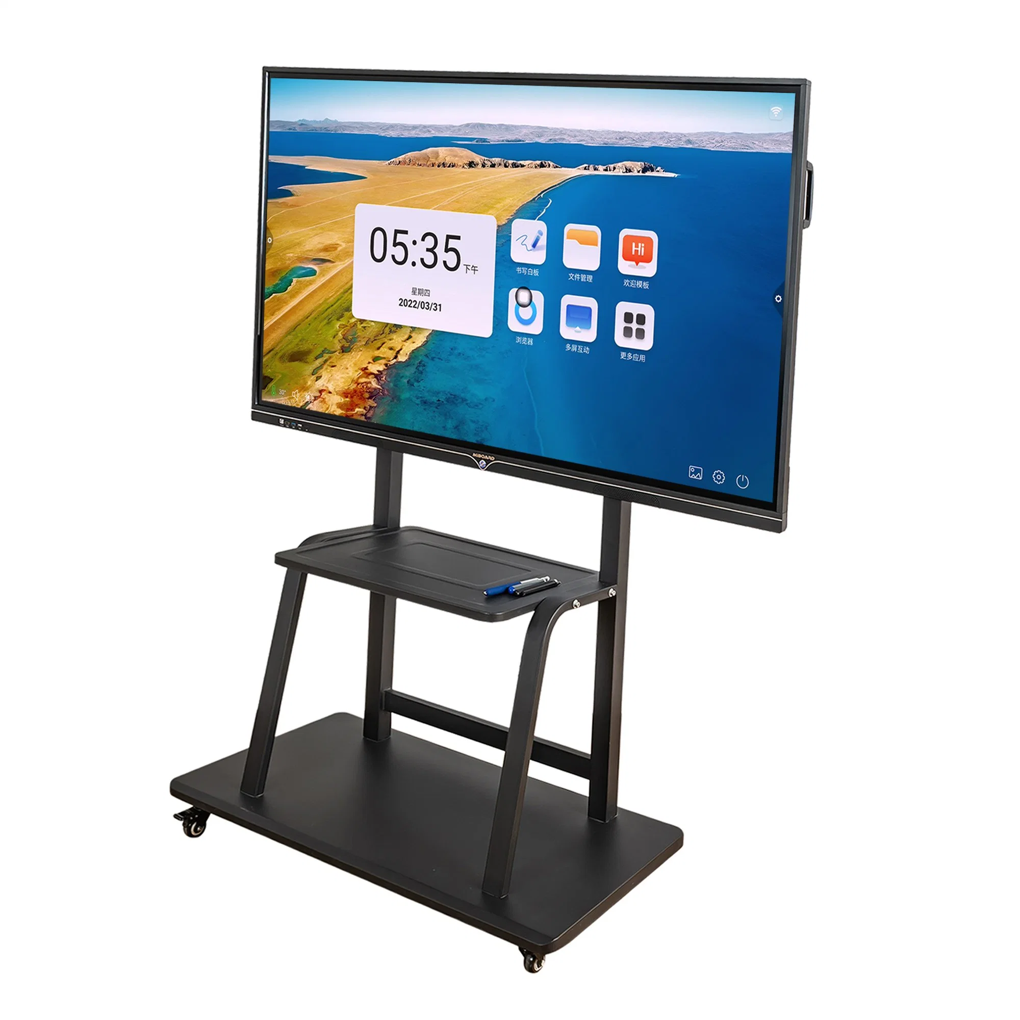 High-Quality LED Monitor 3840*2160 4K Finger Touch Interactive Whiteboard Meeting Interactive Flat Panel Teaching Smart Board 65, 75, 85, 86, 98 20 Points Touch