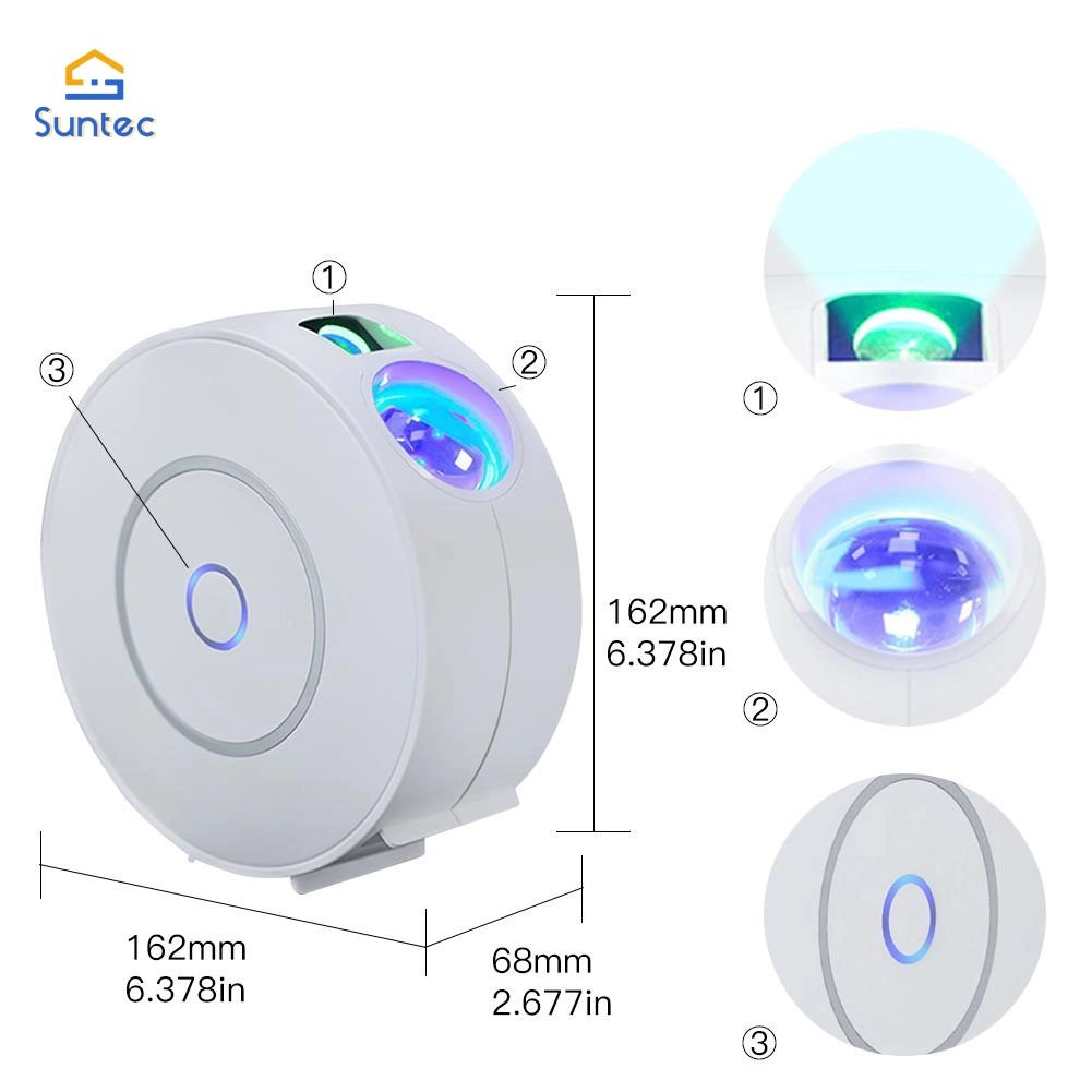 ضوء ليلي لضوء الليزر بروجكتور أطفال RGB LED موسيقى حوزية يعمل جهاز العرض Smart Galaxy starry خفيف الوزن مع جهاز العرض البعيد