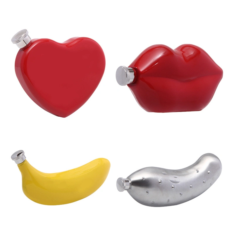 5 Oz Thickened Premium Stainless Steel Personalized Food Banana Heart Shape Hip Flask