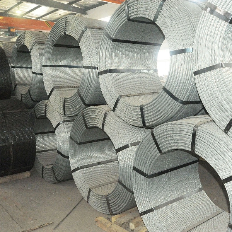 Hot Dipped Galvanized 7-Wire PT Steel Cable for Bridge Construction