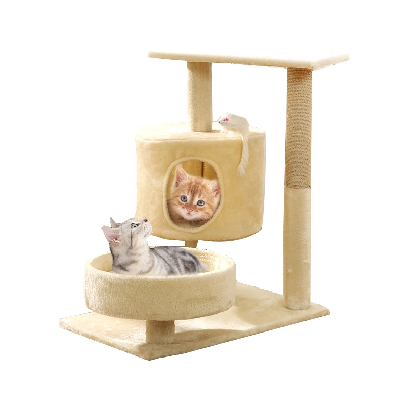 Cat Climbing Frame Litter Tree Solid Wood Scratching Board Jumping Platform