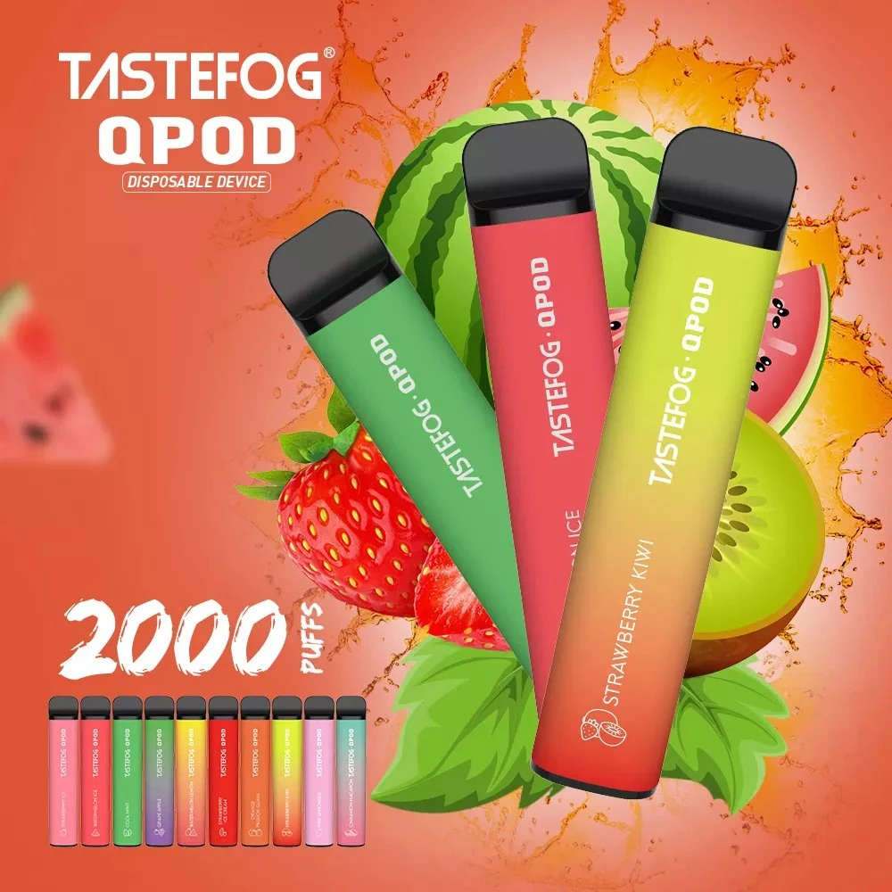 Venda por grosso Tastefog Qpod Vape descartáveis Pen 2000 Puff e cigarro