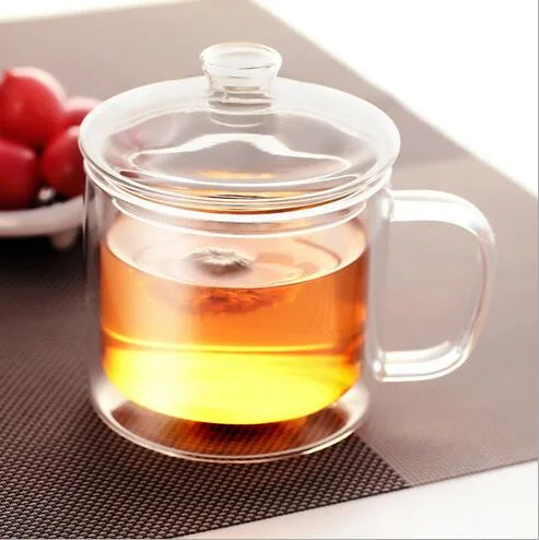 Wholesale Heat-Resistant Glass Flower Tea Cup with Filter Small Flower Drinking Kettle