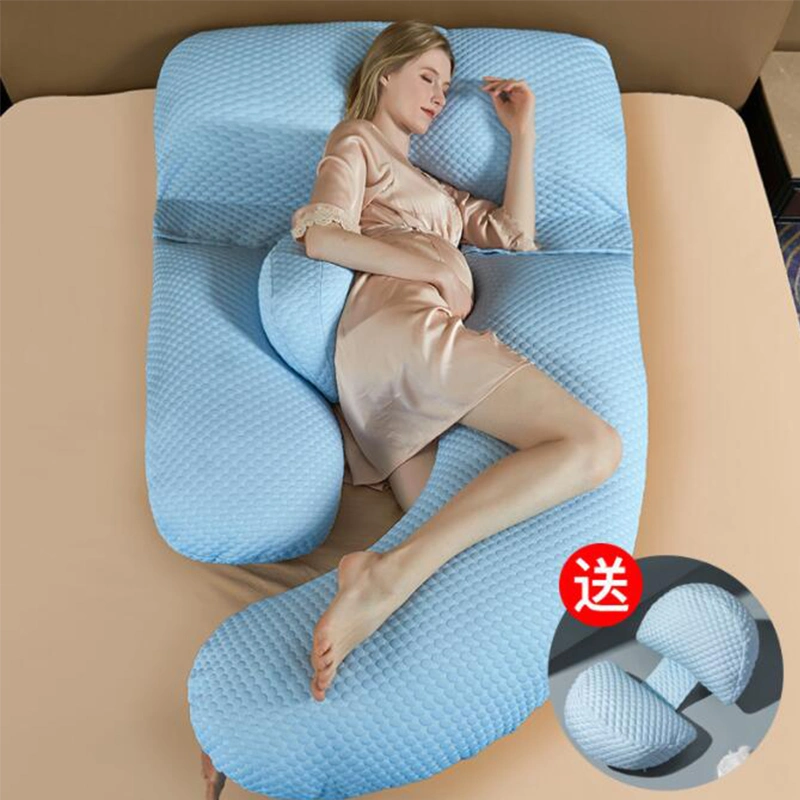 El embarazo almohada U-forma de la cubierta de refrigeración con soporte lateral desmontable para la espalda a las mujeres embarazadas