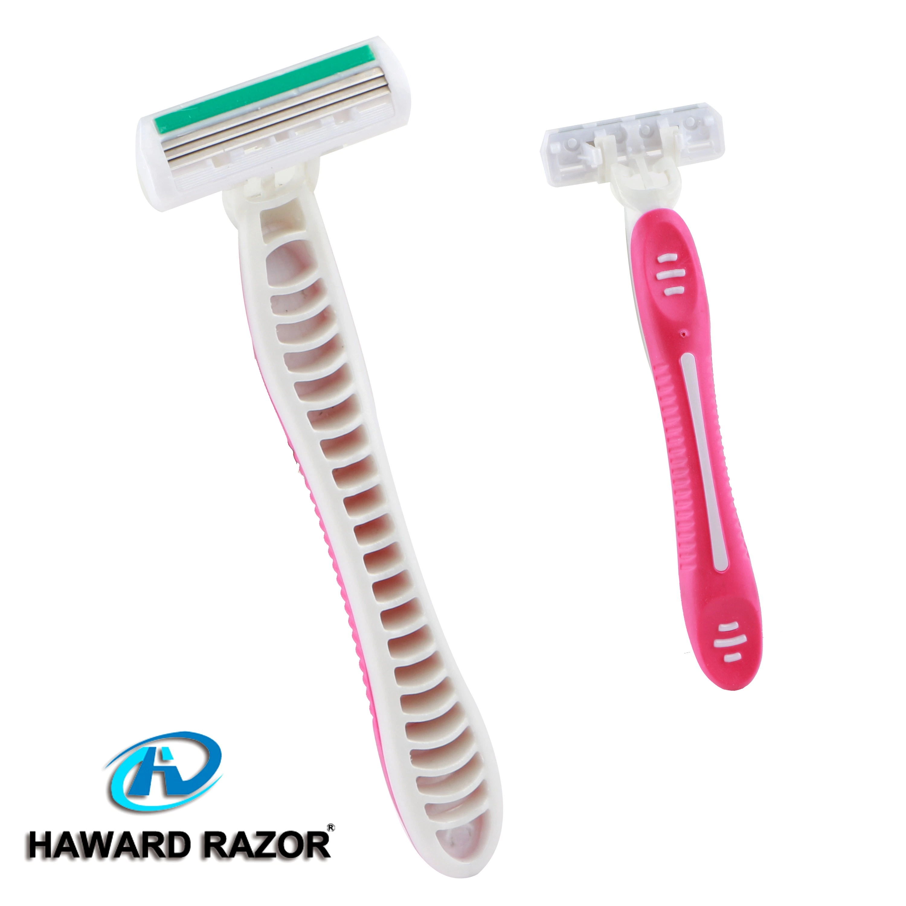 D317L سعر الجملة Triple Blade Razor حلاقة الراقص / الراقص تريبل قابل للاستخدام مرة واحدة شفرة من الفولاذ المقاوم للصدأ 3 شفرات سيدة والرجل