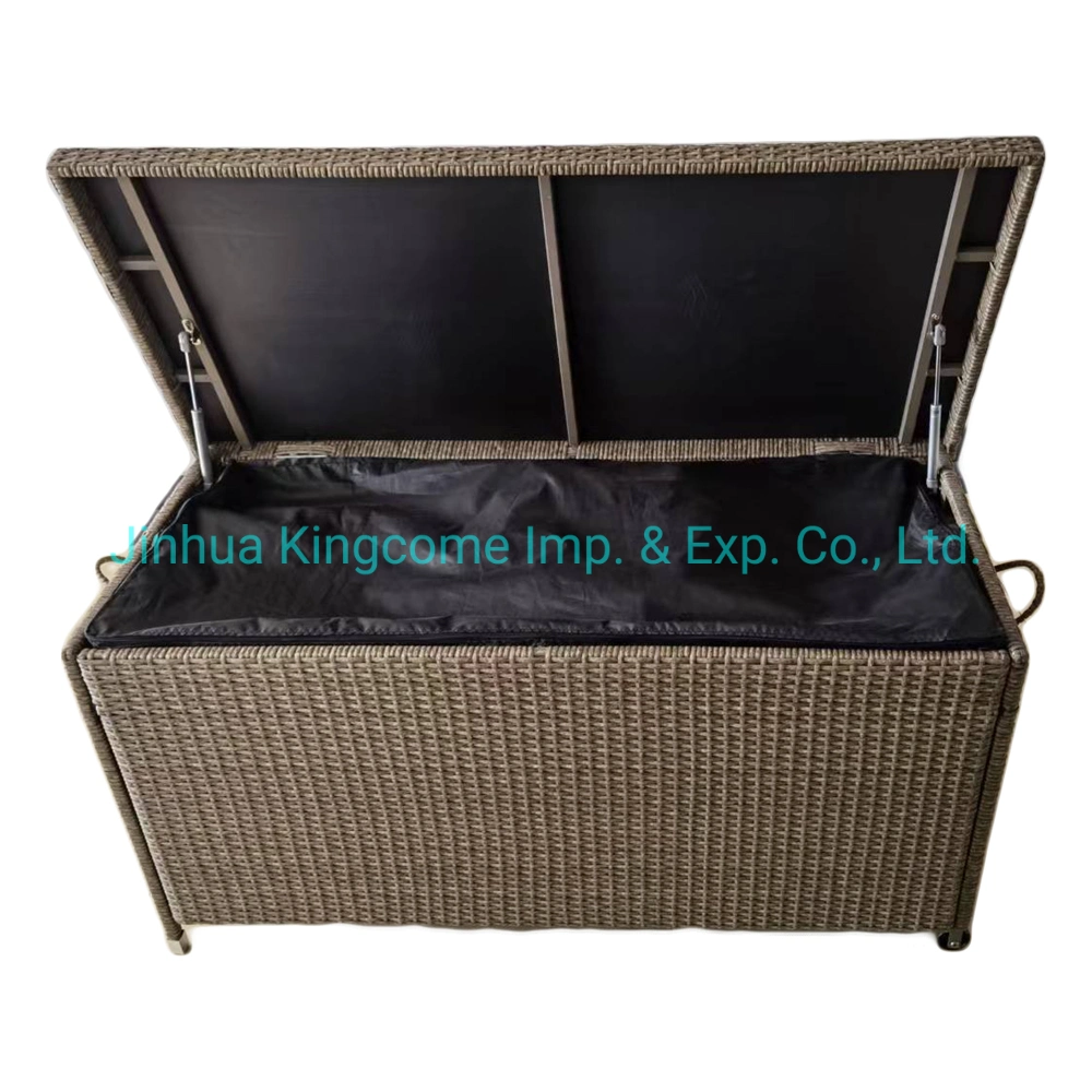 Rattan Effect Storage Cushion Box Home Furniture Chest Box