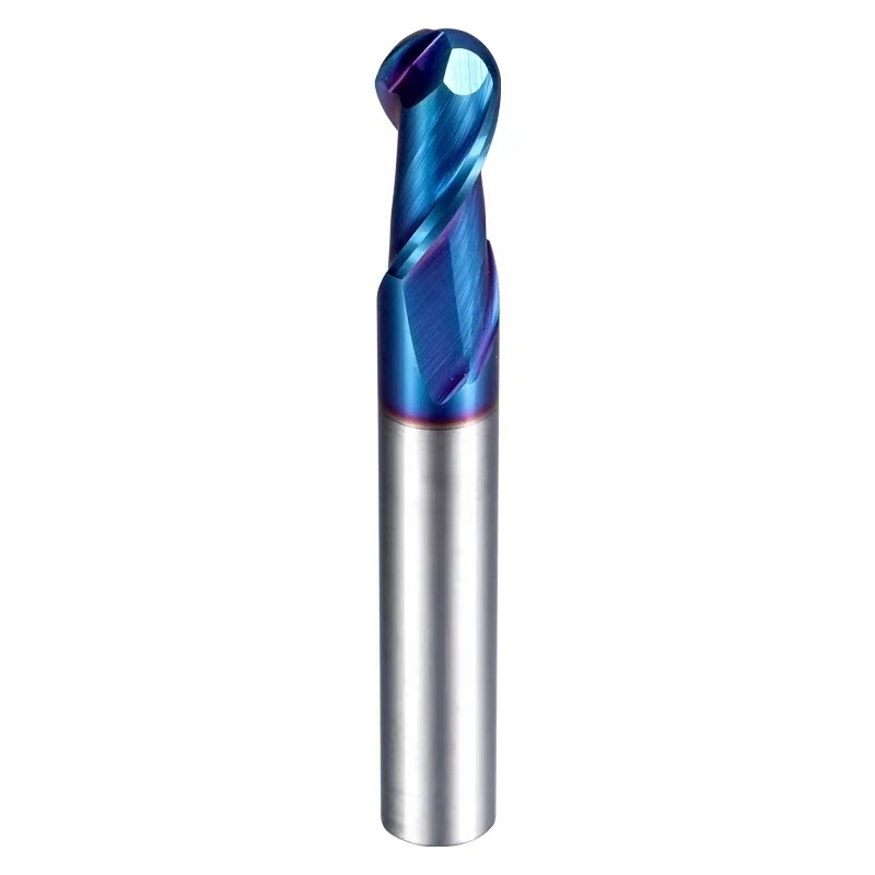 Wyk Factory مباشرة Fresas Metal Duro Ball Nose Mill النانو الأزرق أنفه الطحن الكر Tungsten كاربيد Endmills من أجل ماكينات الغاز الطبيعي المضغوط (CNC)