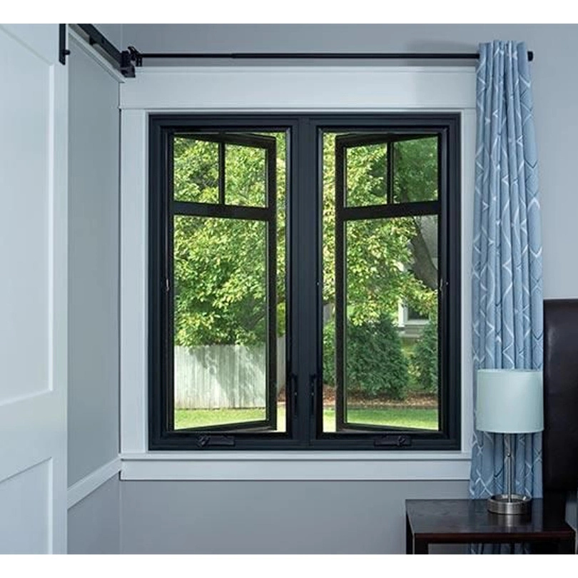 New Arrival Sound Insulation 2 Panels Aluminum Glass Window Villa Hotel Room Waterproof Casement Window