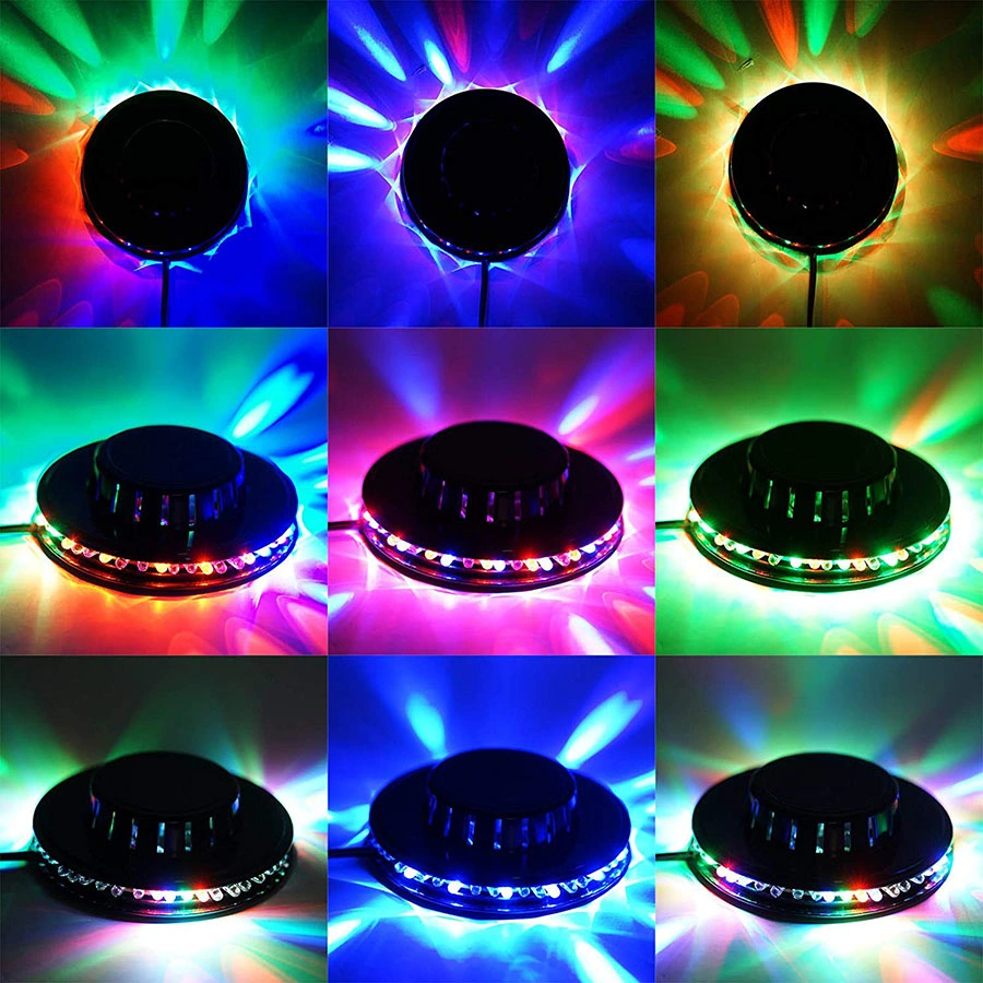 Mini 48 LEDs 8W RGB Sunflower Laser Projector Lighting Disco Stage Light Bar DJ Sound Background Wall Light Christmas Party Lamp