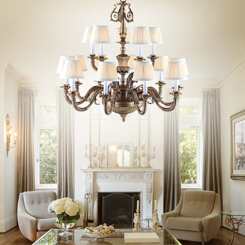 Top Quality American Antique Brass Vintage Classic, candeeiro lustre personalizável Para sala de estar
