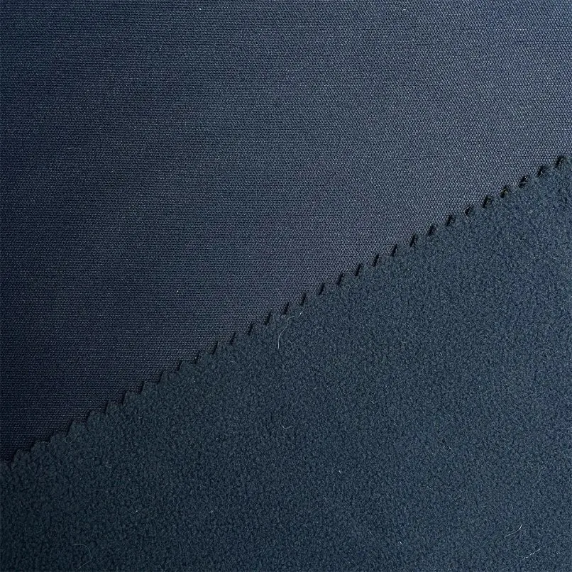Fabrics Suppliers 100% Polyester Fabric Softshell Fabric 4 Ways Stretch Bonded Fleece
