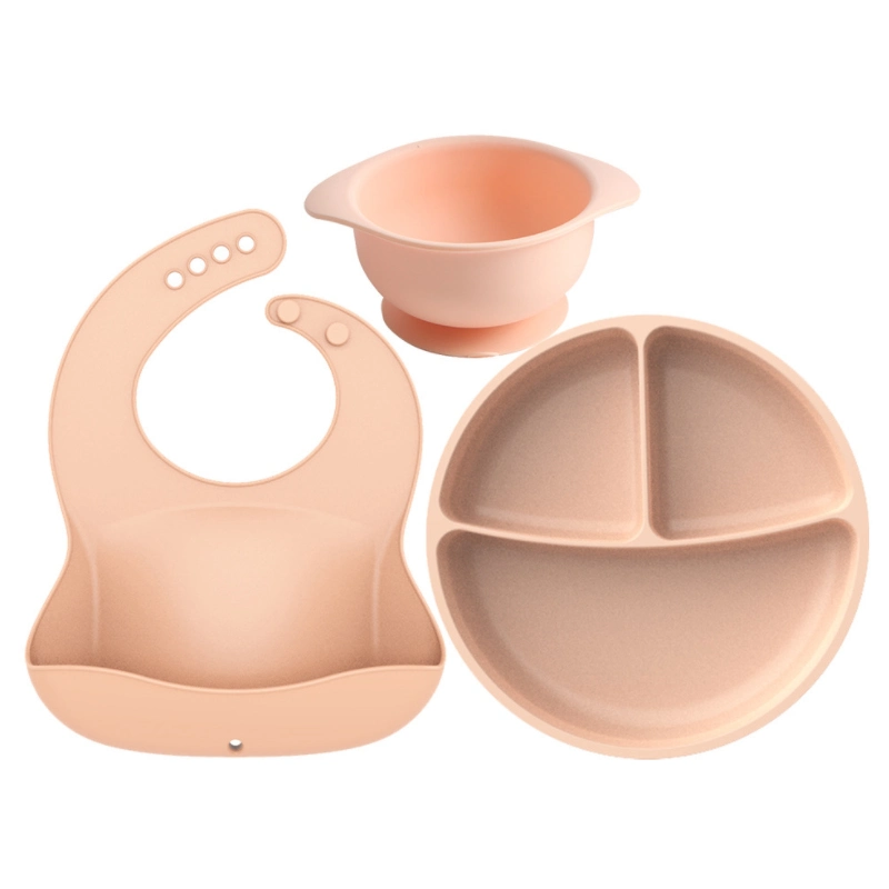 مجموعة أدوات المائدة من Silicone Bowl للأطفال بنسبة 100% من المأكولات ملعقة الطفل ومجموعة الشوكة
