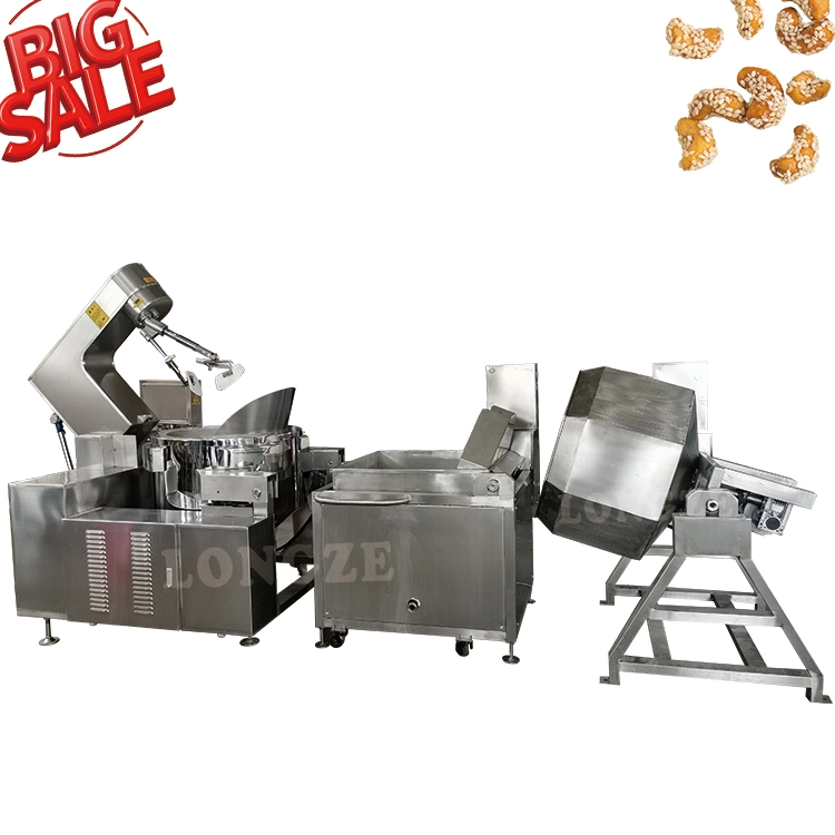 Alta productividad de la línea de procesamiento de revestimiento de las nueces de anacardo cacahuetes recubiertos de azúcar en la máquina