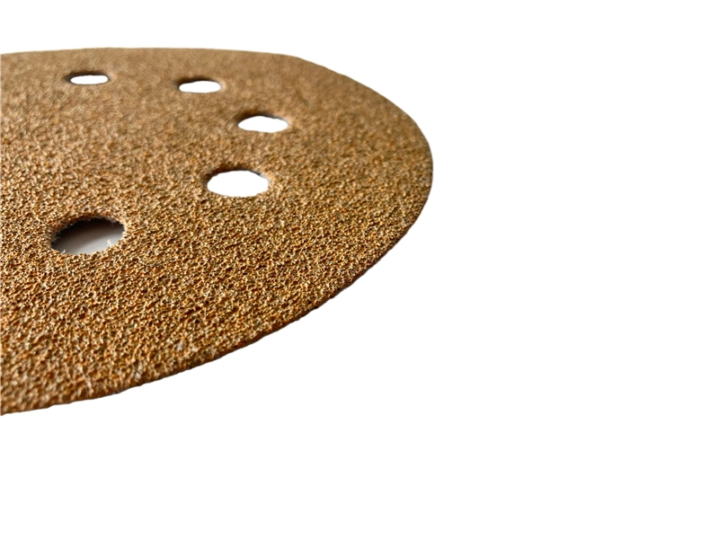 5-Inch 8-Holes Gold Yellow Sandpaper 400 Grit Sanding Disc for Wooden Polishing