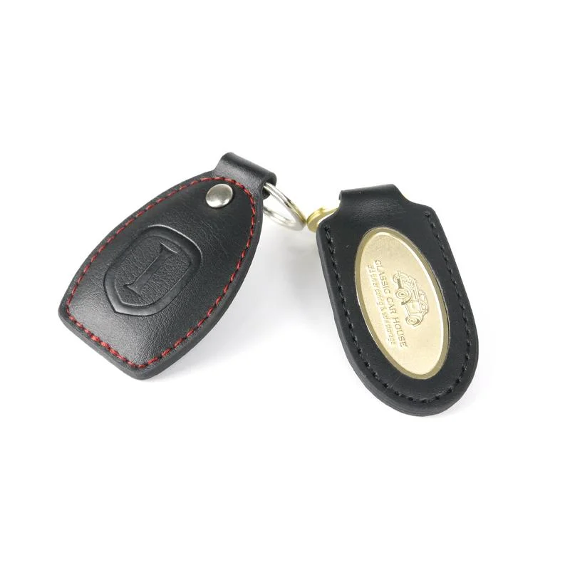 Cheap Key Tag Chain Wholesale/Supplier Design Custom Logo Leather Keychains for Decoration