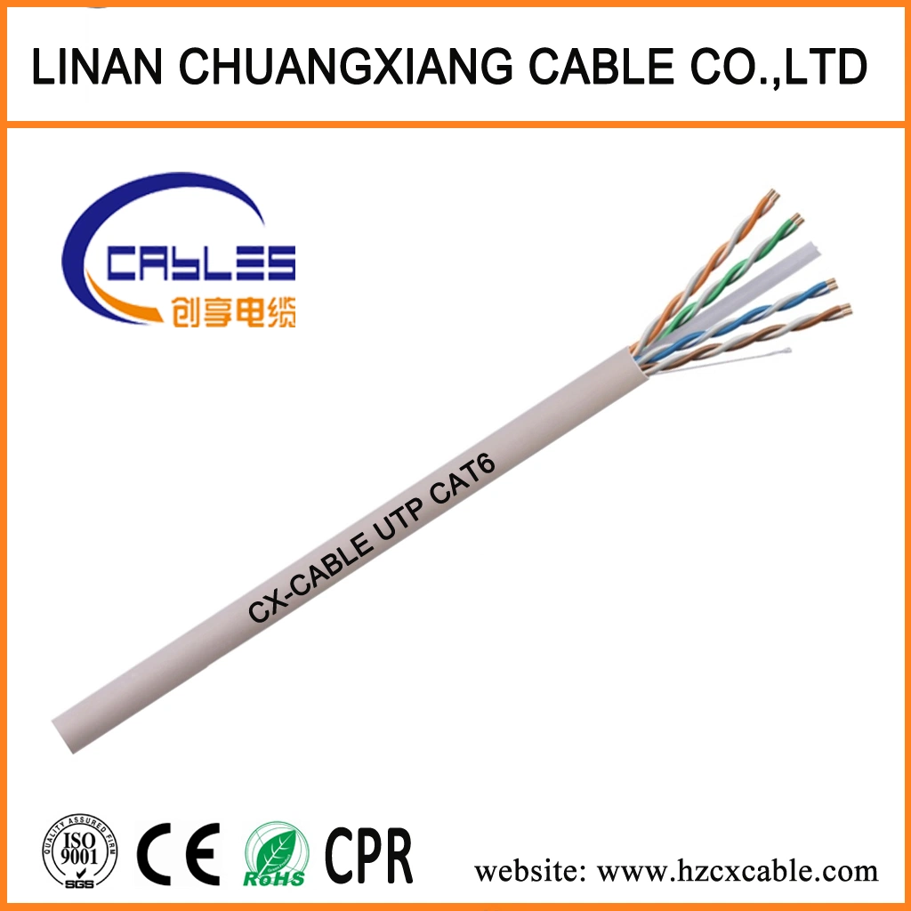 RoHS Ce 23AWG/24AWG UTP CAT6 LAN Cable