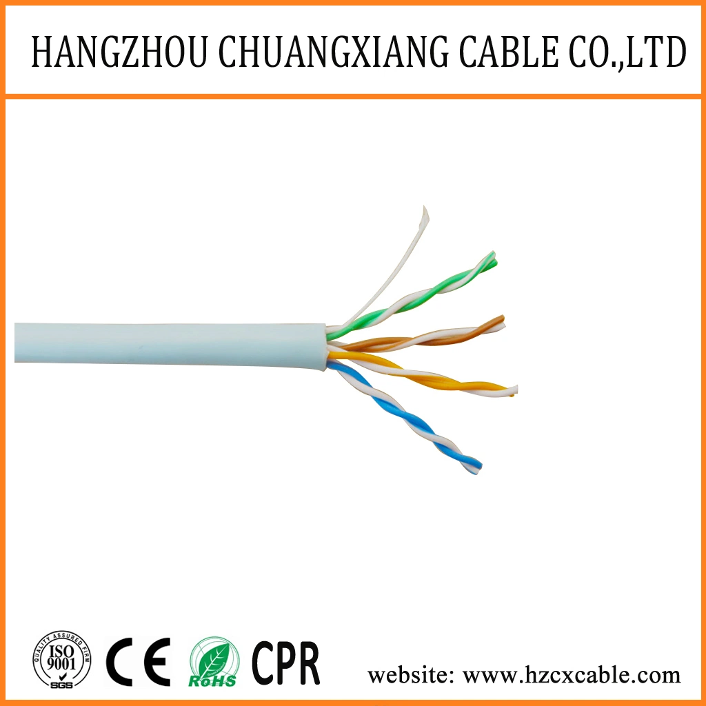 Cable LAN cable UTP Cat5e de revestimiento de PVC de 24 AWG HDMI Cable Cable de cobre Cu/BC/CCA Alambre de cobre del cable de red de cable de comunicación