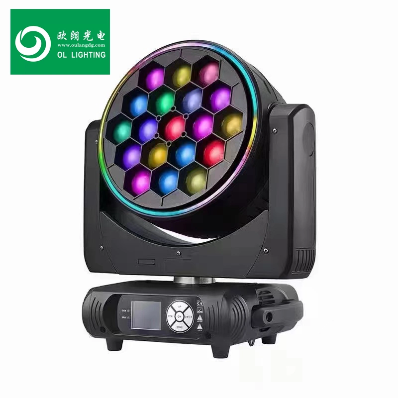 Faróis LED luzes de palco com faróis em movimento 19PCS com movimento, nitidez Iluminação efeito de casamento do feixe