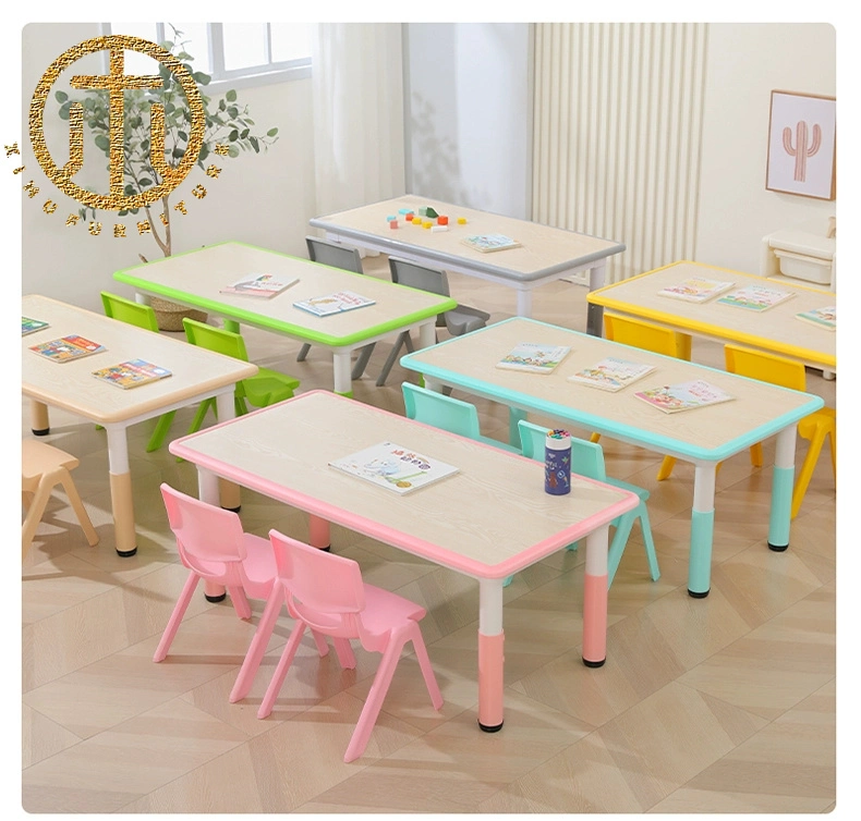 Tabla de Kindergarten Juego de Mesa y silla Hogar niños plástico para bebés Muebles