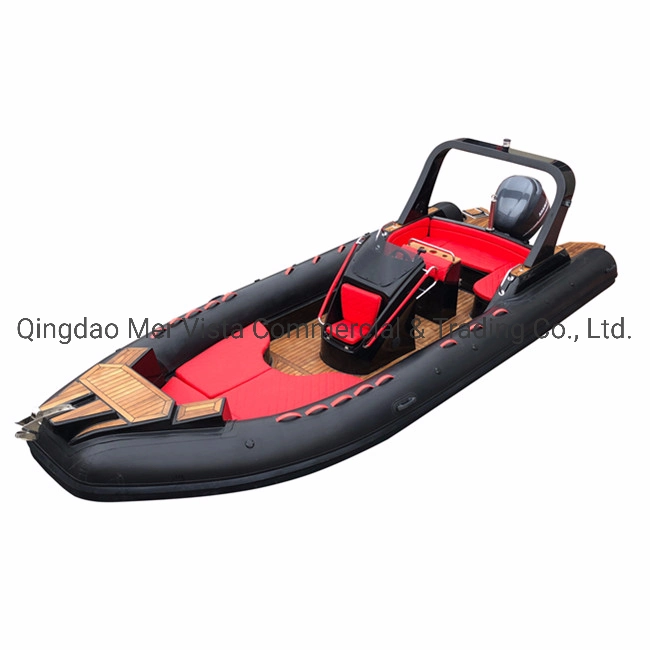CE Rib 760 Hypalon Ocean Rescue Deep V-Shape Fiberglass Hull Rigid Inflatable Boat
