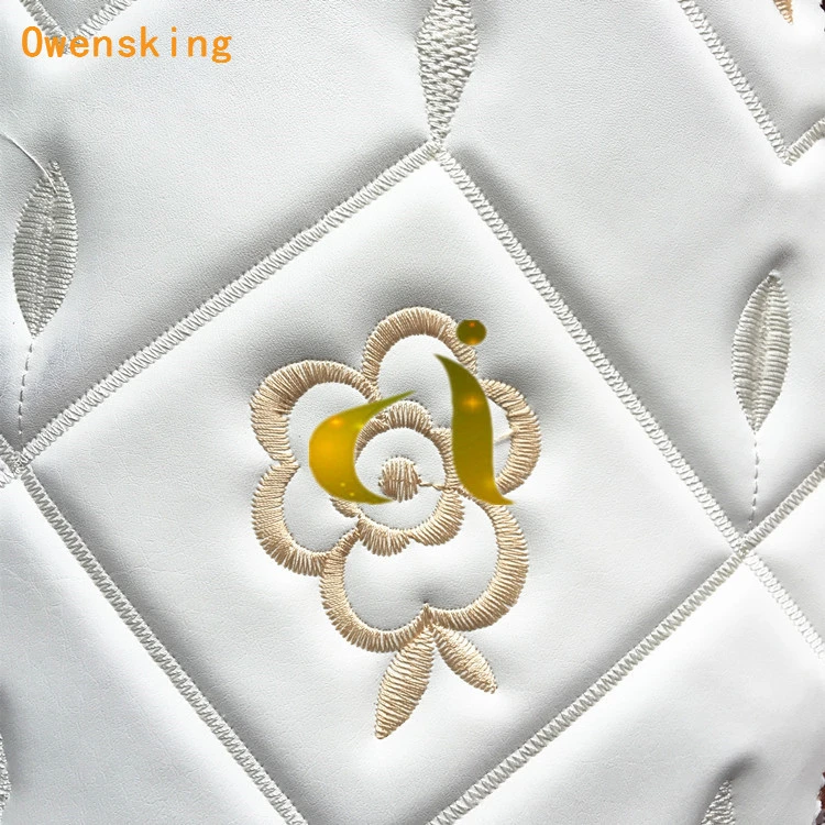 3D Touched PU Faux Artificial Embroidery PVC Leather for Wall, Door, Sofa, Chair, Sofa