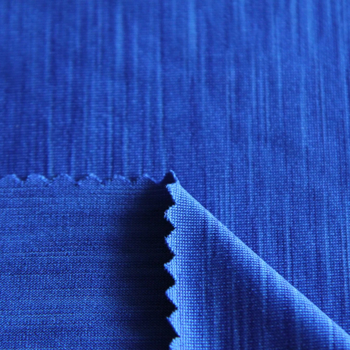 Space Dye Polyester Yarn with Spandex Knit Blue Melange Single Jersey Fabric for Top/Sportswear